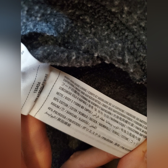 Abercrombie & Fitch zip hoodie. Heathered grey, white. Embroidery. Size L. - Picture 5 of 10